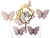Set fluturi roz si topper tort Happy Birthday, 1, tomvalk.ro