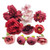 Set 10 flori pentru decor - roz si rosu inchis - T090441