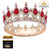 Coronita aurie din metal cu perle rosii- 12,5 x 5,5 cm