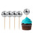 Set 4 Topper Cupcakes Discoball Argintii  3 cm