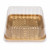 Set 50 - Cutie pentru tort patrata  bază aurie + capac transparent  24,5 x 24,5  8,5 cm, 1, tomvalk.ro