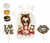 Decoratiuni comestibile din zahar - Set LeoLady  8 piese