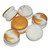Decoratiuni comestibile din zahar - set Macarons Alb/Auriu
