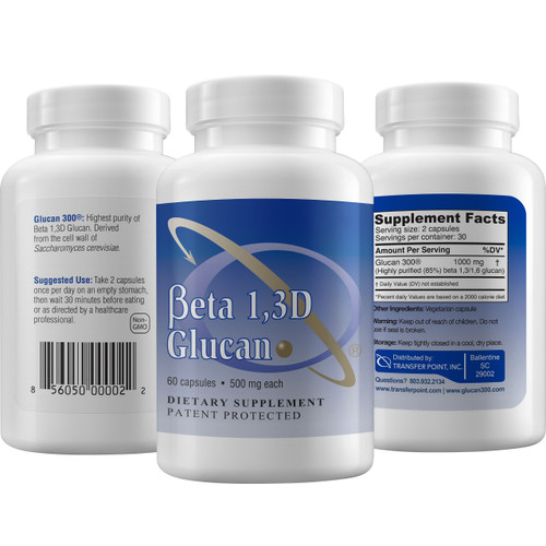 Beta 1,3D Glucan, Glucan 300® 500 mg, 60 capsules