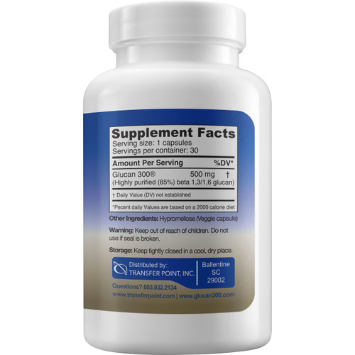 Beta 1,3D Glucan, Glucan 300® 500 mg, 30 capsules
