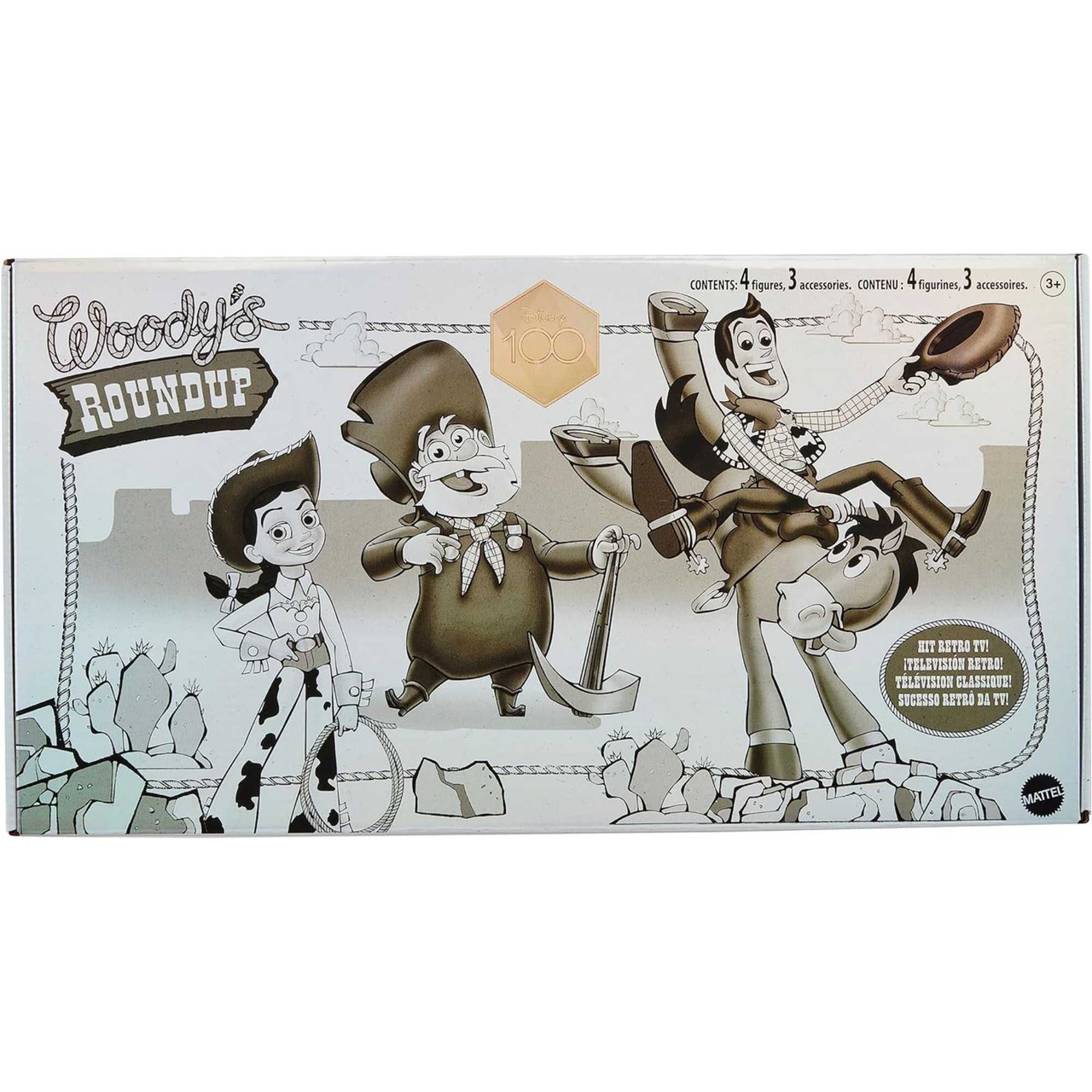 Mattel Toy Story Woody Roundup 4 Figures Pack Black & White