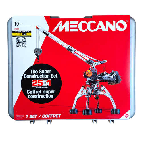 Meccano Super Construction Set 25-in-1 Model Motorized Building Kit Steam  Age 10+