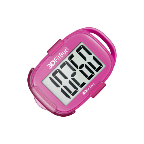 3DActive 3DFitBud 3D Pedometer Walking with Clip and Lanyard - Pink