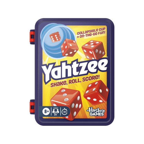 Hasbro Games Yahtzee Dice Game with Collapsible Cup & Storage Case 30 Min Age 8+