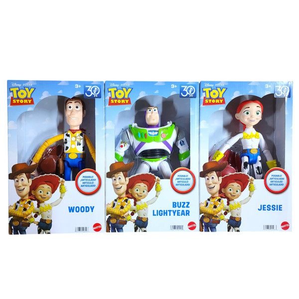Mattel Toy Story Woody 12" + Jessie 12" + Buzz Lightyear 10" Action Figures Age 3+ Mattel Toy Story Woody 12" + Jessie 12" + Buzz Lightyear 10" Action Figures Age 3+