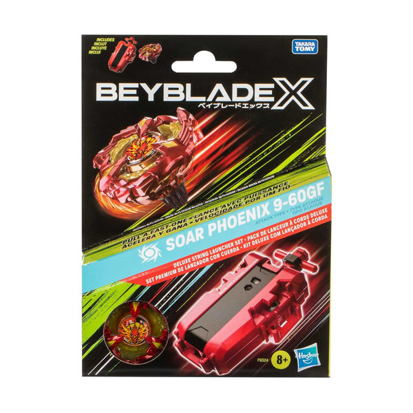 Beyblade X Soar Phoenix 9-60GF Deluxe String Launcher Set - Attack Type Right-Spinning Top Age 8+