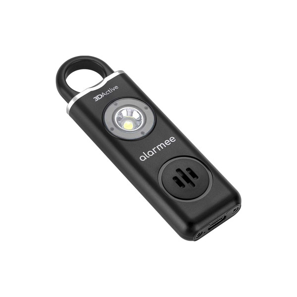 3DActive Alarmee Personal Safety Alarm Rechargeable 130dB Loud Siren - Black