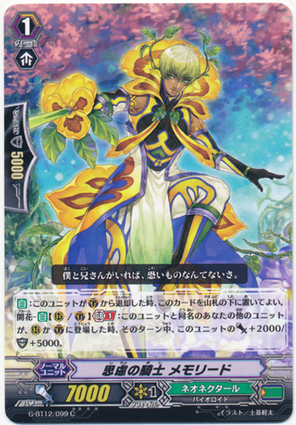 Knight of Discretion, Memorid G-BT12/099 C