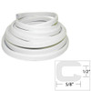 TACO Flexible Vinyl Trim - Rub Rail -  Opening x W x 25'L - White - 49556