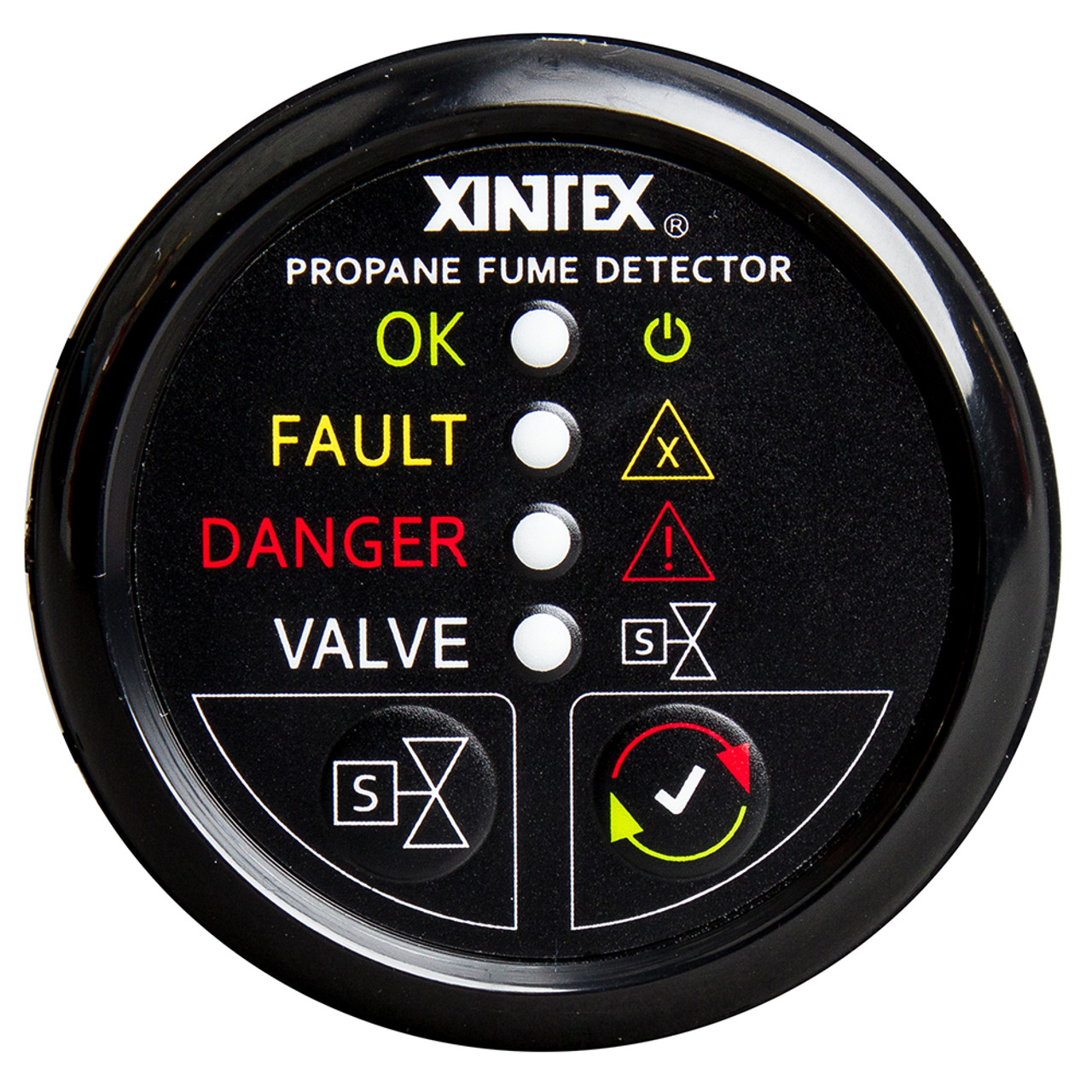Xintex Propane Fume Detector w/Automatic Shut-Off & Plastic Sensor - No Solenoid Valve - Black Bezel Display