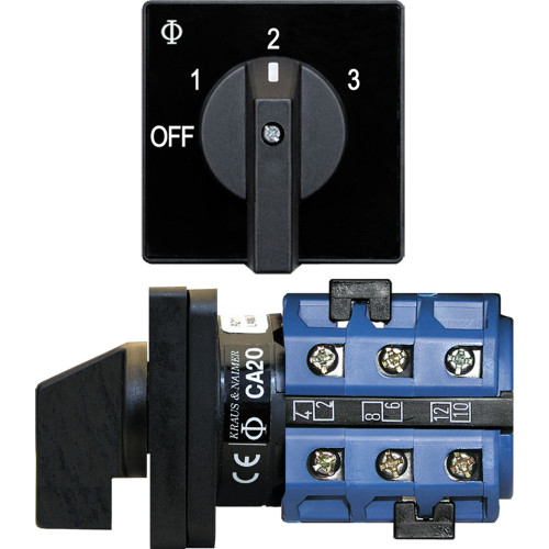 Blue Sea 9010 Switch, AV 120VAC 32A OFF +3 Positions Blue Sea 9010 Switch, AV 120VAC 32A OFF +3 Positions