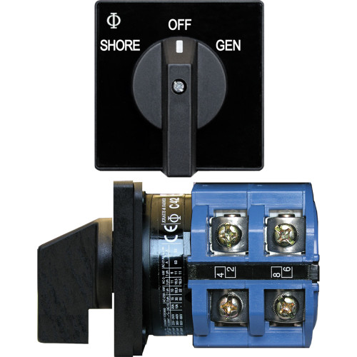 Blue Sea 9011 Switch, AV 120VAC 65A OFF +2 Positions Blue Sea 9011 Switch, AV 120VAC 65A OFF +2 Positions