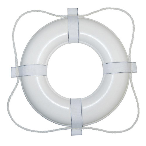 Taylor Made Foam Ring Buoy - 24 - White w/White Rope