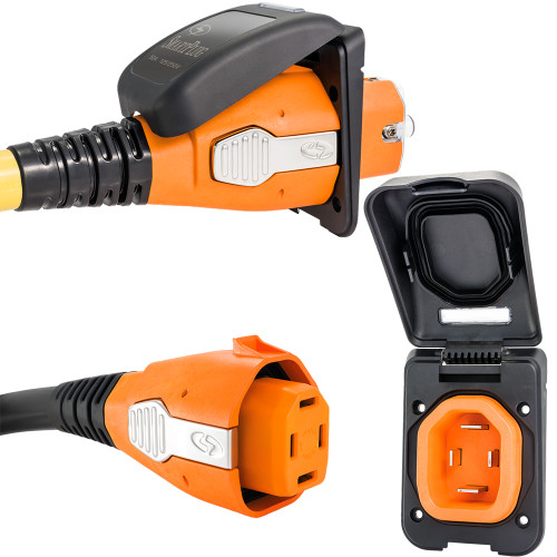 SmartPlug 50 Amp Non Metallic Black Inlet & Plug Combo - Boat & RV