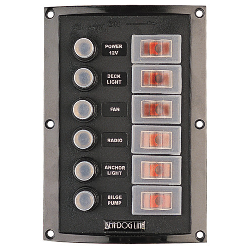 Sea-Dog Splash Guard Circuit Breaker Panel - 6 Circuit Sea-Dog Splash Guard Circuit Breaker Panel - 6 Circuit