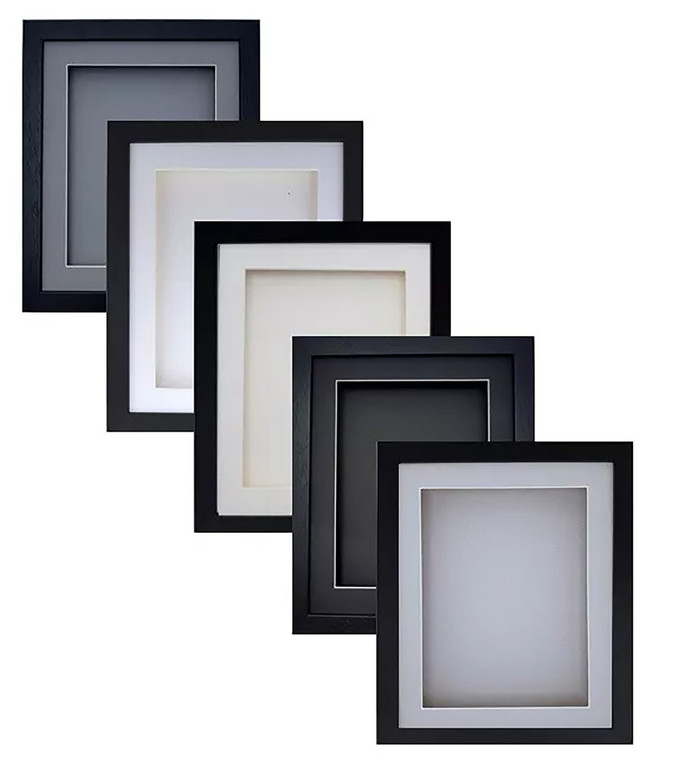 3D Deep Box Black Wood Picture Frame