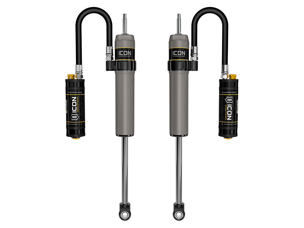 ICON 1996-2002 Toyota 4Runner 0-2" Lift Rear V.S. 2.5 Aluminum Series Shock Absorbers Remote Reservoir w/ CDCV Pair - 57800CP