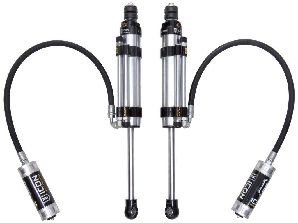 ICON 2007-2014 Toyota FJ Cruiser/2003-2024 Toyota 4Runner/2003-2023 Lexus GX 1-3” Lift Rear 2.5 VS Omega Bypass Remote Reservoir Shocks Pair - 59910P