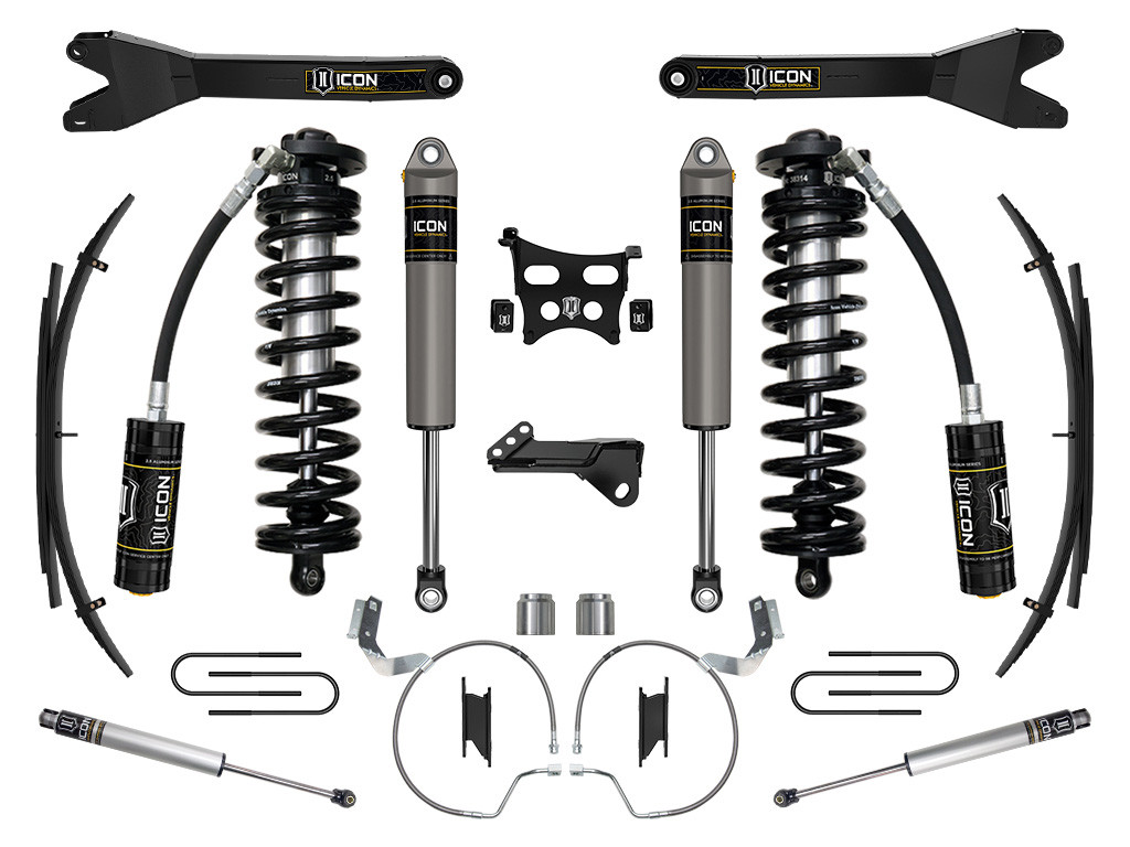 ICON 2023-2025 Ford F-250/F-350 Super Duty 4WD 4-5.5" Lift Stage 3 Coilover Conversion System w/ Radius Arms & Expansion Packs - K63213RL