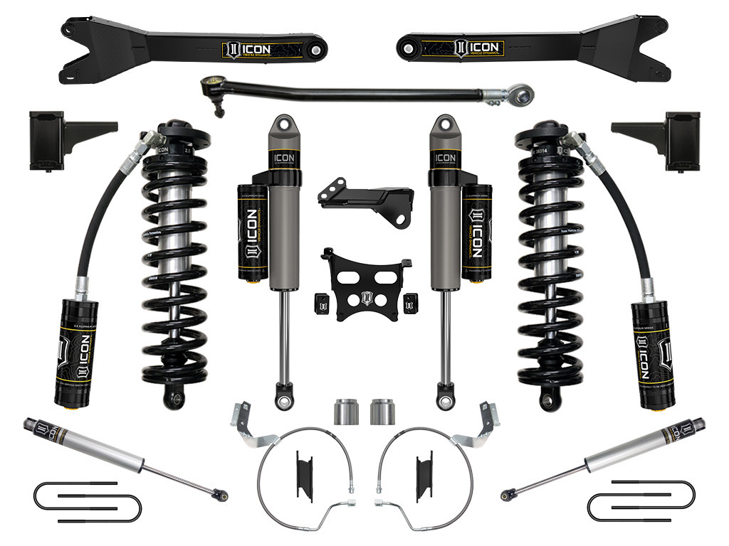 ICON 2023-2025 Ford F-250/F-350 Super Duty 4WD 4-5.5" Lift Stage 4 Coilover Conversion System w/ Radius Arms - K63214R