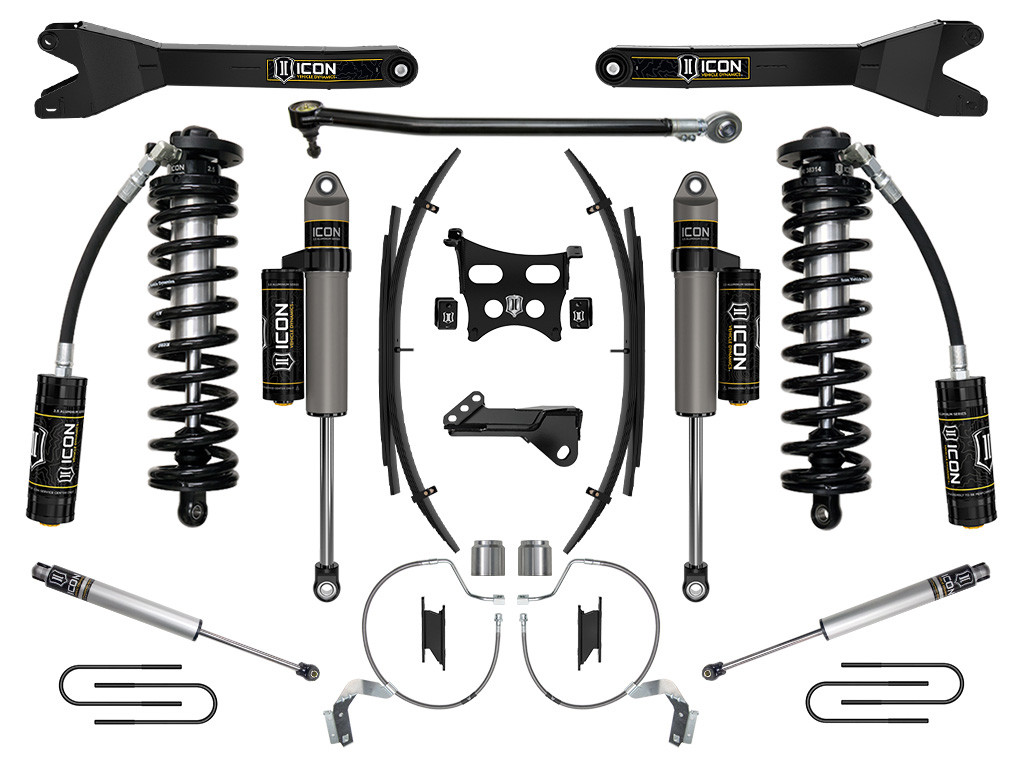 ICON 2023-2025 Ford F-250/F-350 Super Duty 4WD 4-5.5" Lift Stage 4 Coilover Conversion System w/ Radius Arms & Expansion Packs - K63214RL