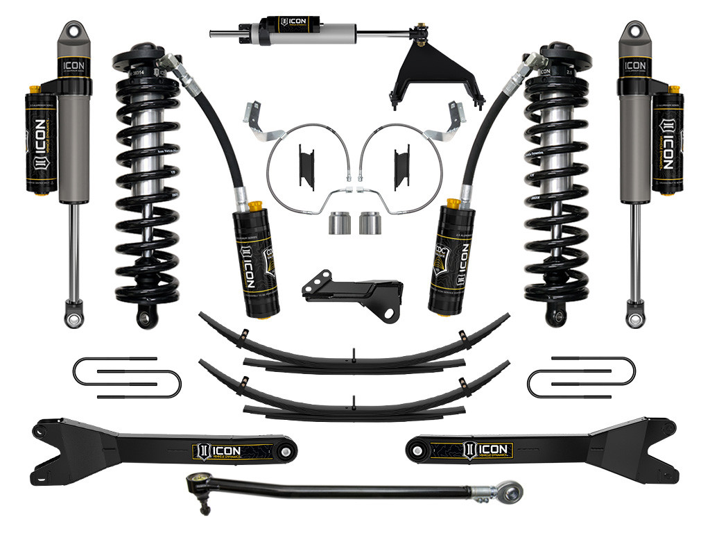 ICON 2023-2025 Ford F-250/F-350 Super Duty 4WD 4-5.5" Lift Stage 5 Coilover Conversion System w/ Radius Arms & Expansion Packs - K63215RL