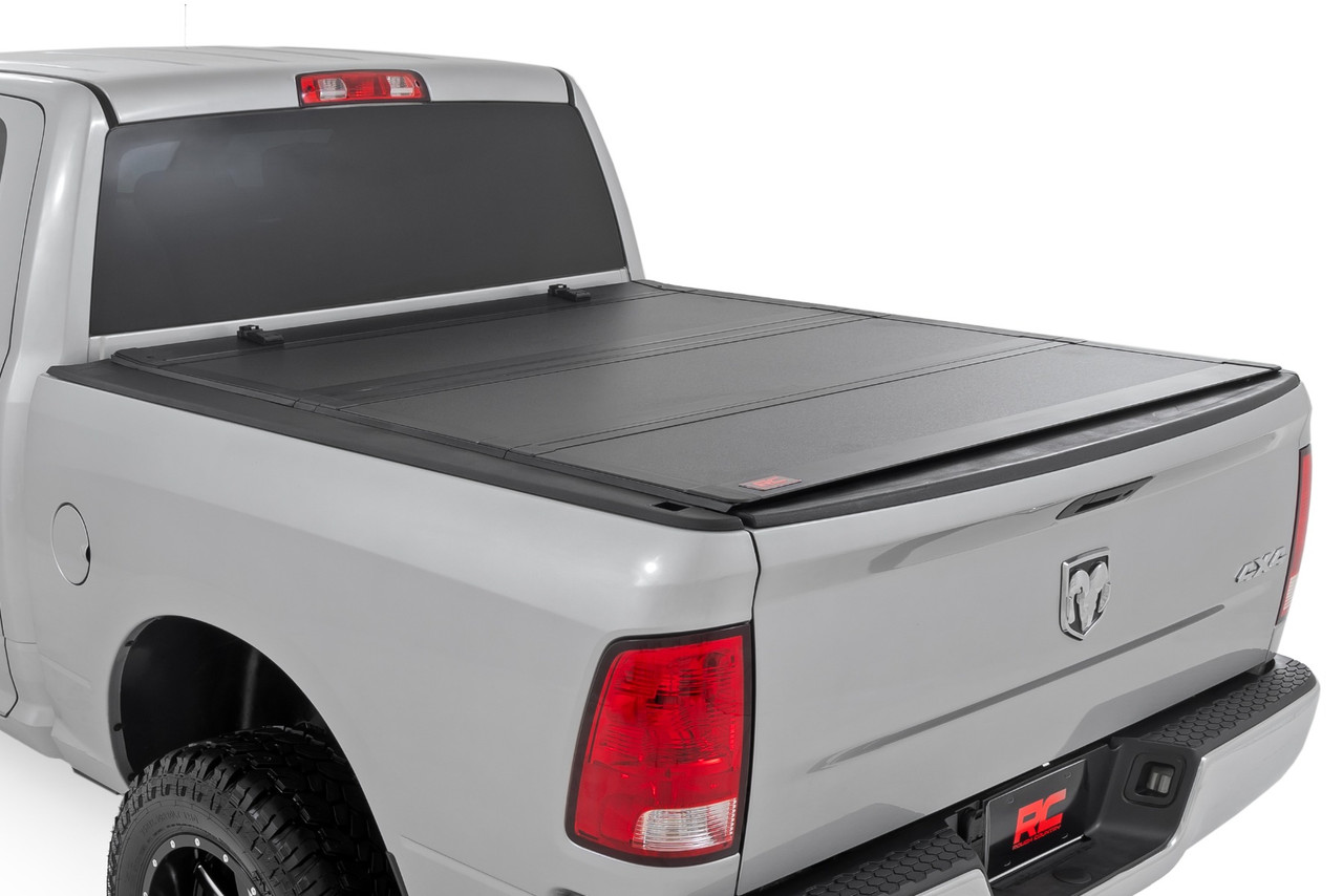 Rough Country - Hard Tri-Fold Flip Up Bed Cover - 5'7 in. Bed - Ram 1500 2WD/4WD (2010-2018 & Classic) - 49319550