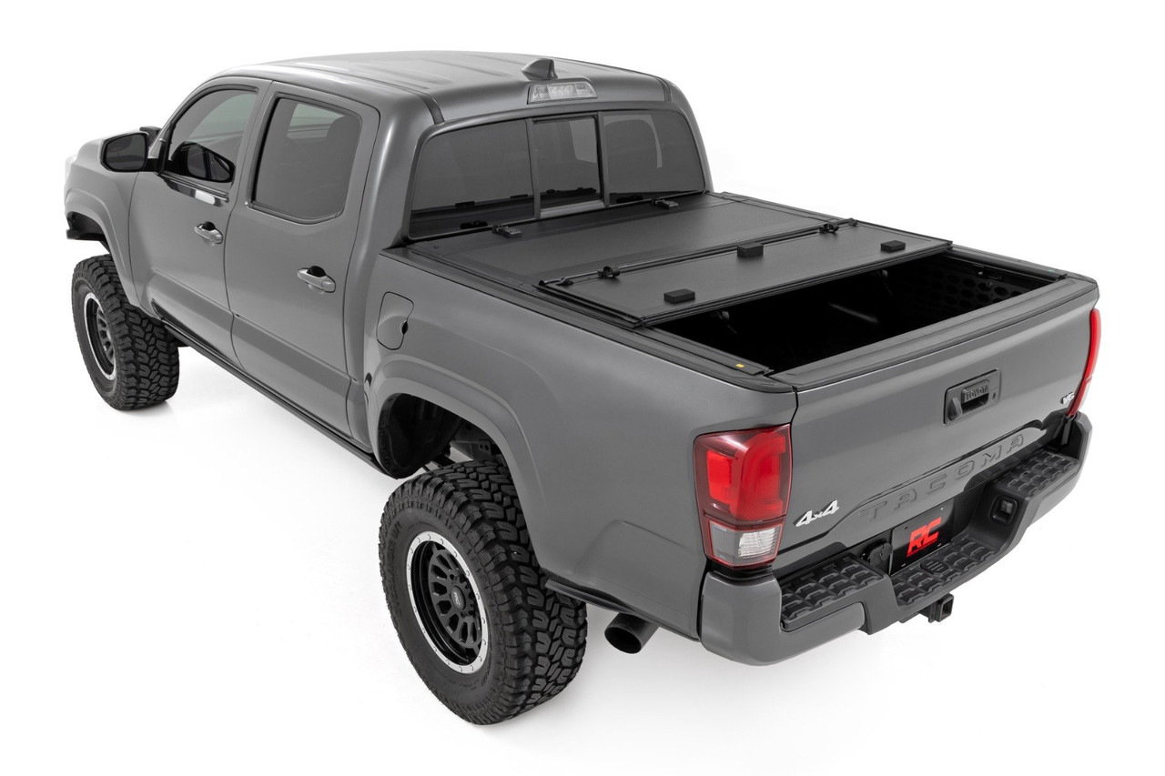 Rough Country - Hard Tri-Fold Flip Up Bed Cover - 6' Bed - Toyota Tacoma 2WD/4WD (2005-2015) - 49415600