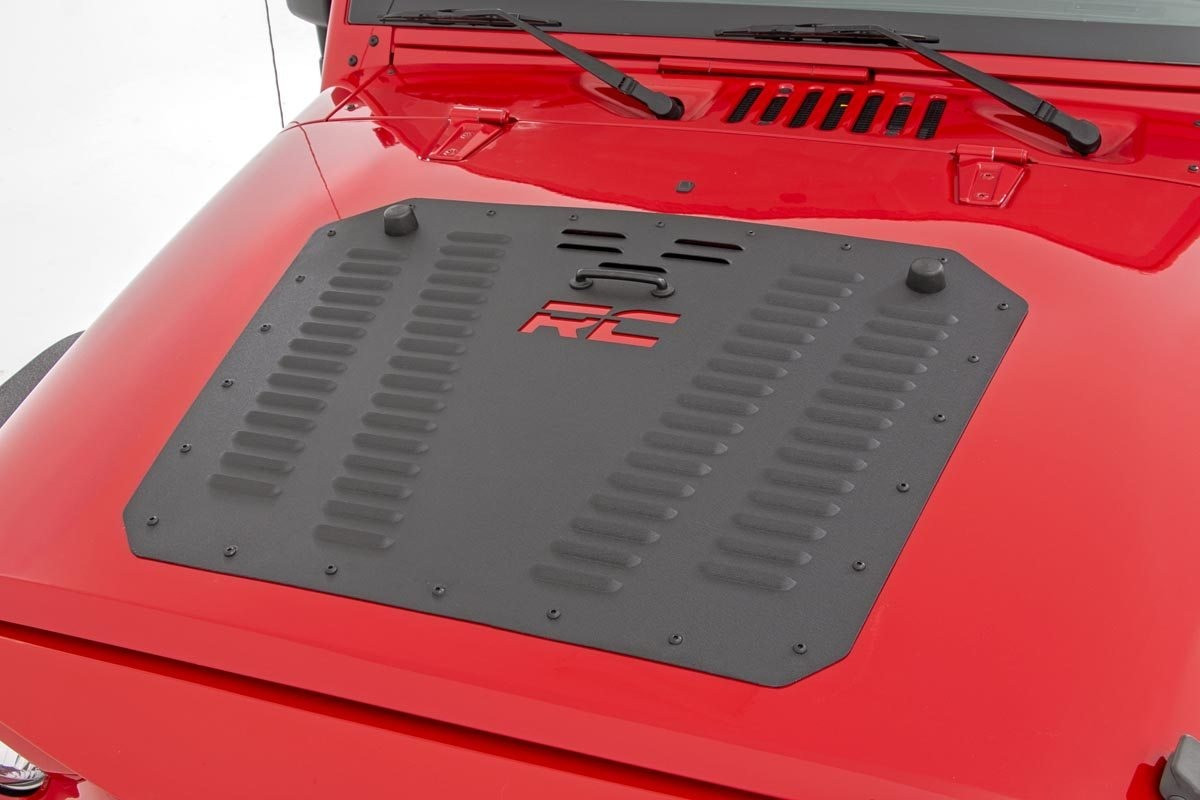 Rough Country - Hood Louver with RC Logo - Jeep Wrangler JK/Wrangler Unlimited (2007-2018) - 10527