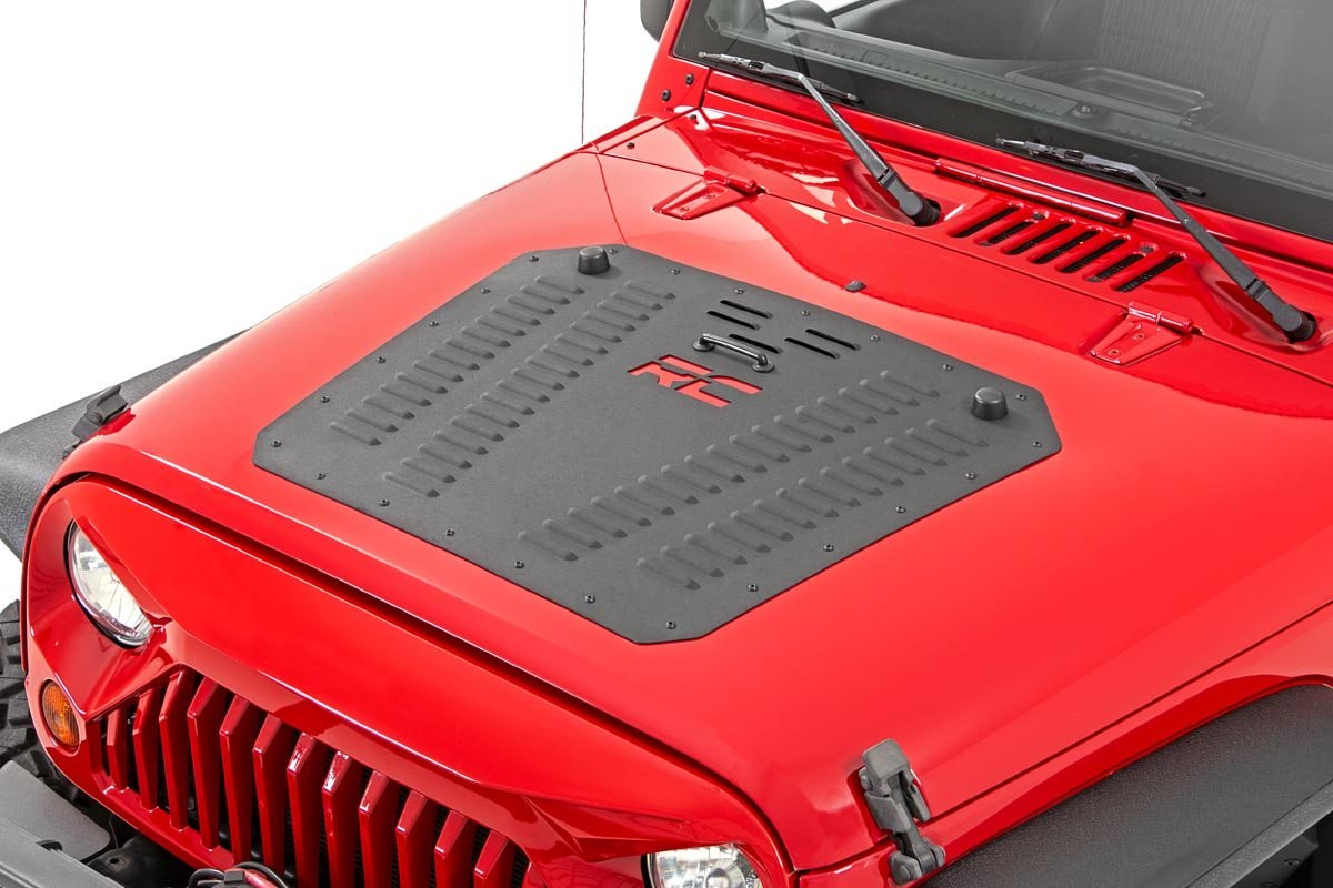 Rough Country - Hood Louver with RC Logo - Jeep Wrangler JK/Wrangler Unlimited (2007-2018) - 10527