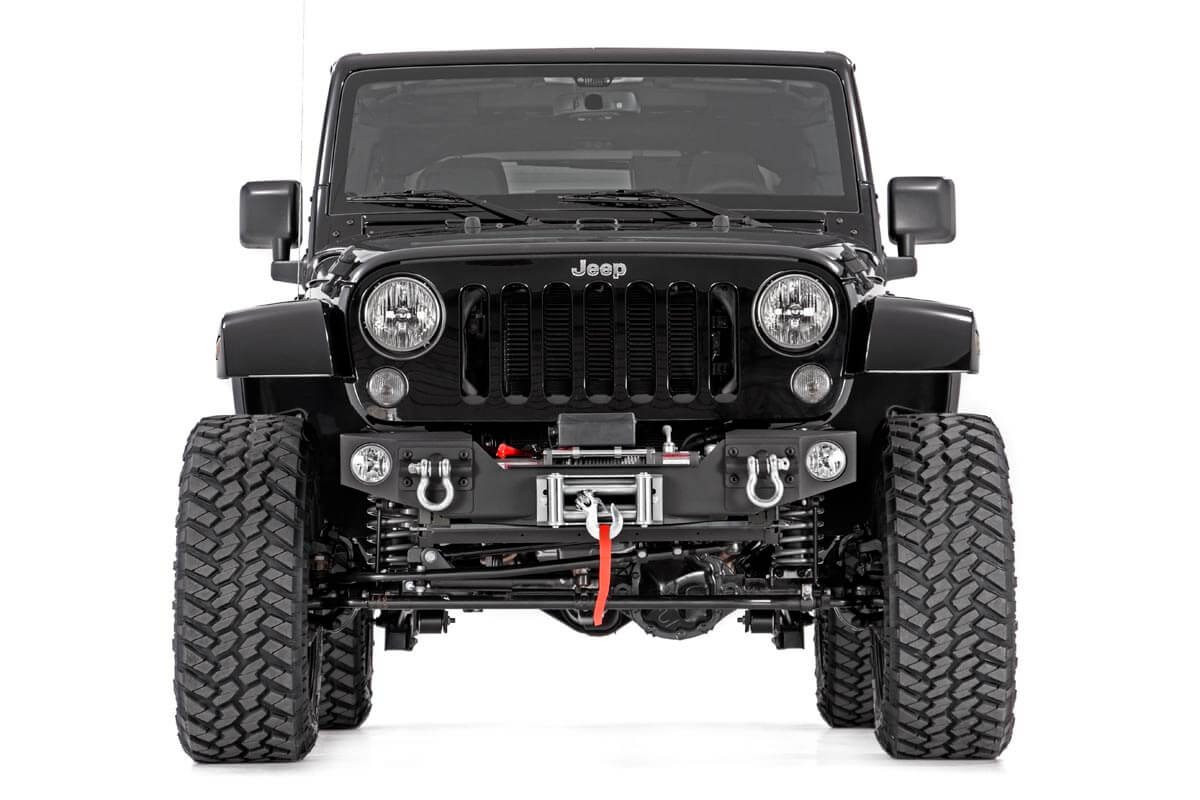 Rough Country - Front Hybrid Stubby Bumper - Fog Mounts - Jeep Wrangler JK/Wrangler Unlimited (07-18) - 1062