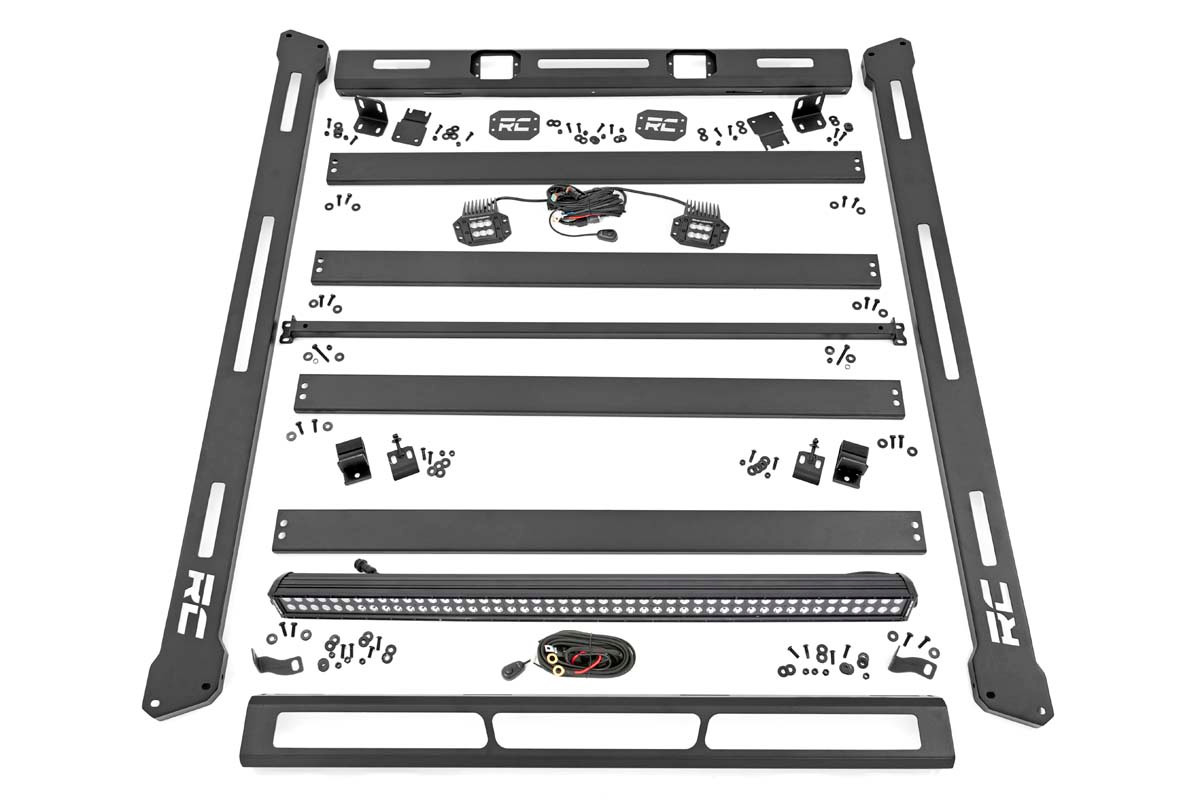 Rough Country - Roof Rack - Black Series Lights - Jeep Wrangler JL (21-25)/Wrangler Unlimited (18-25) - 10622