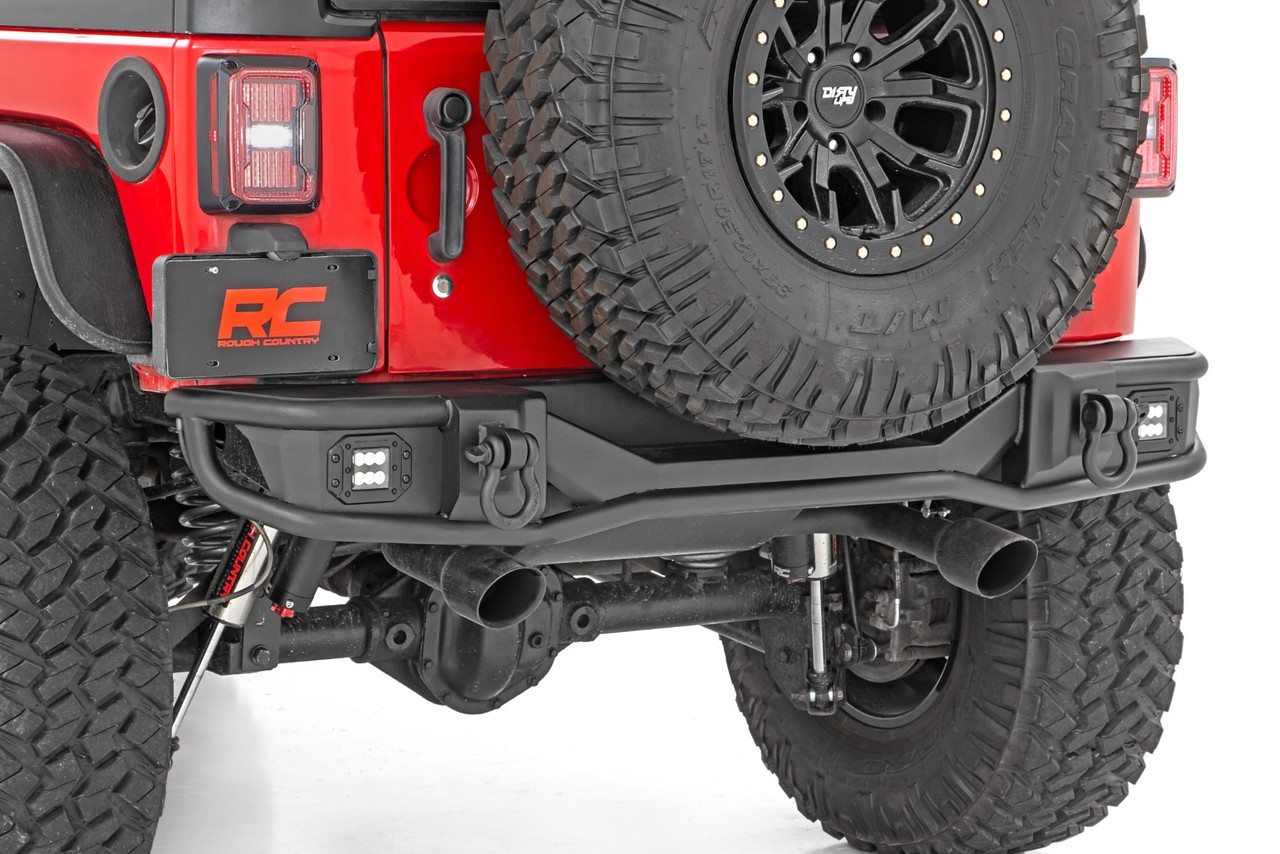 Rough Country - Rear Bumper - Tubular - Jeep Wrangler JK/Wrangler Unlimited (2007-2018) - 10649
