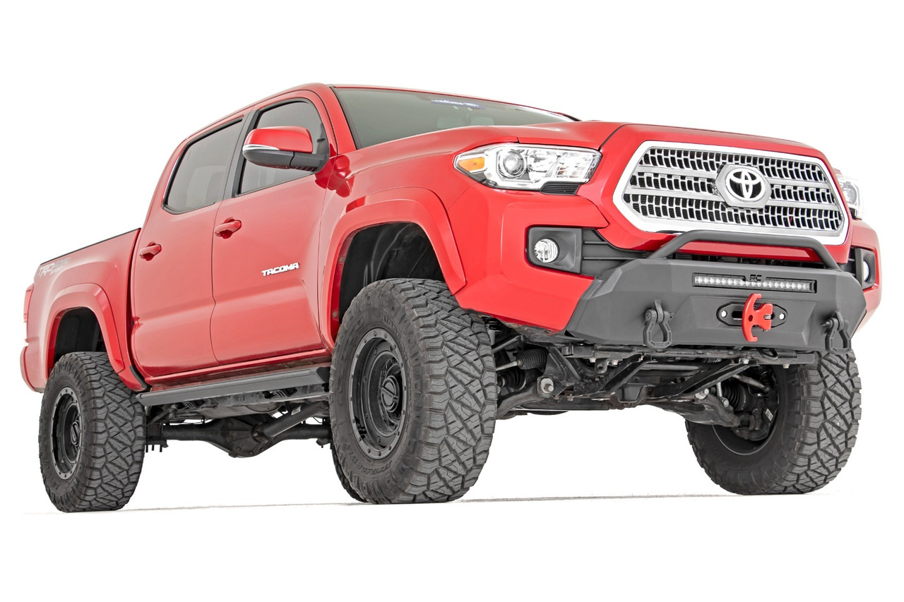 Rough Country - Front Bumper - Hybrid - 12000-Lb Pro Series Winch - Synthetic Rope - Toyota Tacoma (16-23) - 10715