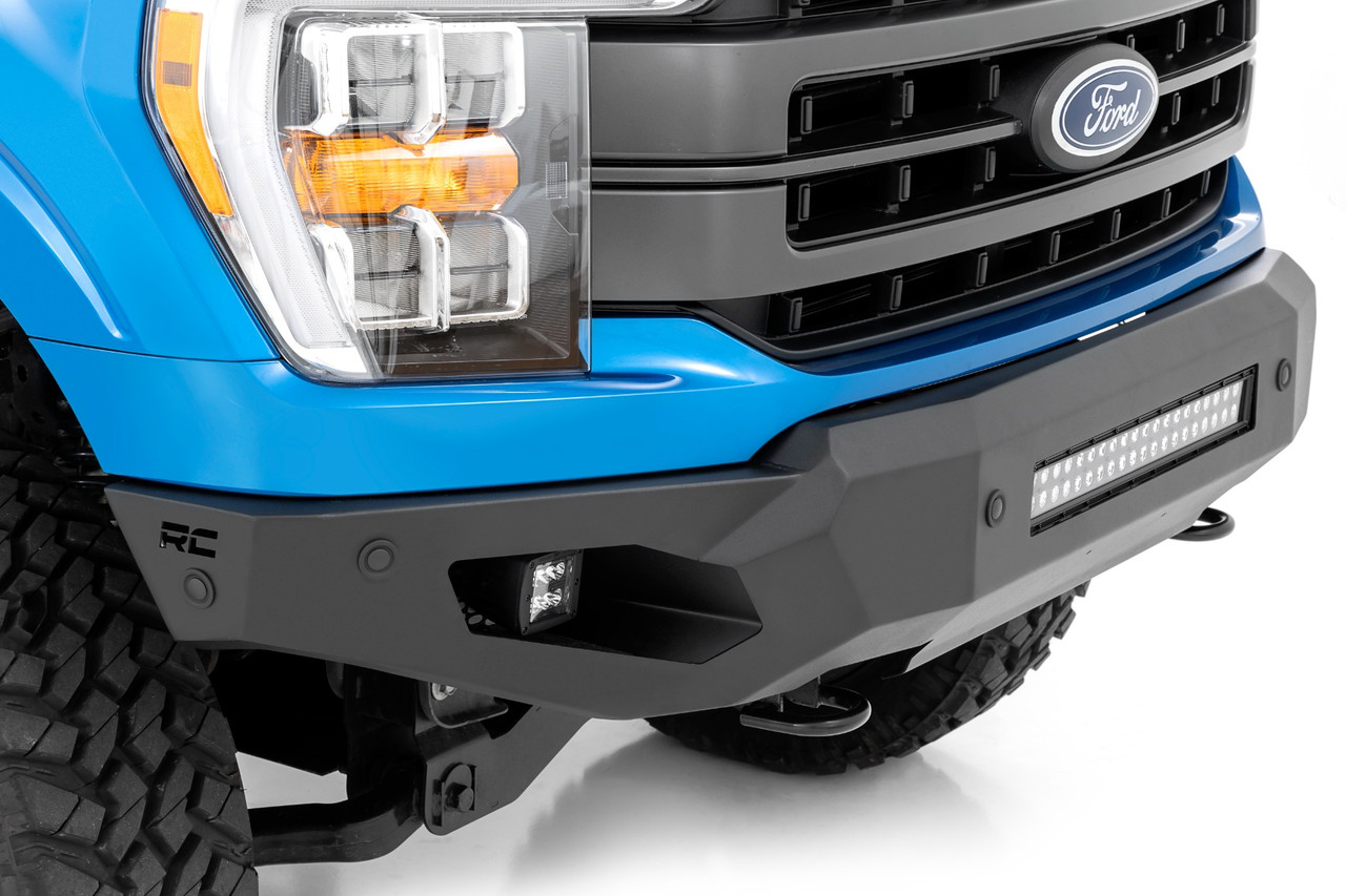 Rough Country - High Clearance Front Bumper - LED Lights & Skid Plate - Ford F-150 (21-23) - 10809A