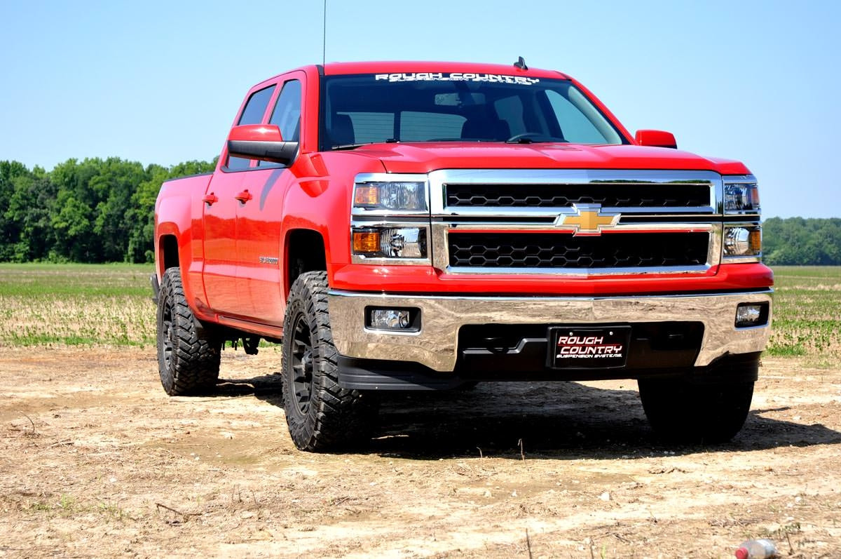 Rough Country - 2 Inch Leveling Kit - Aluminum - Red - Chevy/GMC 1500 Truck (07-18) SUV (07-20) - 1313