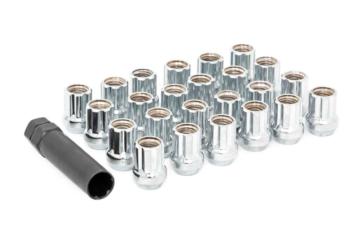 Rough Country - M14 x 2.0 Lug Nut Set of 32 - Chrome - Open End - 142032CHOE
