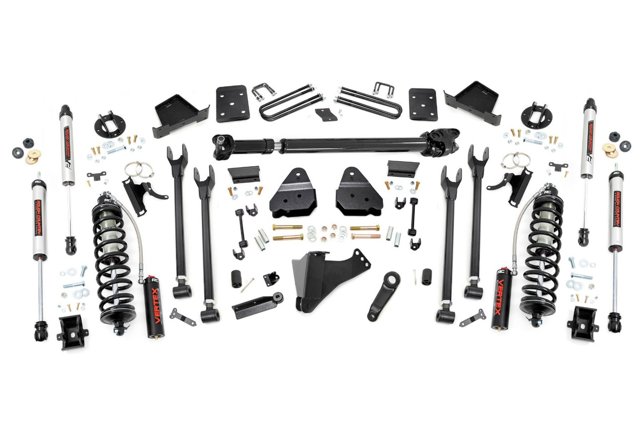 Rough Country - 6 Inch Lift Kit - Diesel - 4-Link - FR D/S - C/O V2 - Ford F-250/F-350 Super Duty (17-22) - 50758
