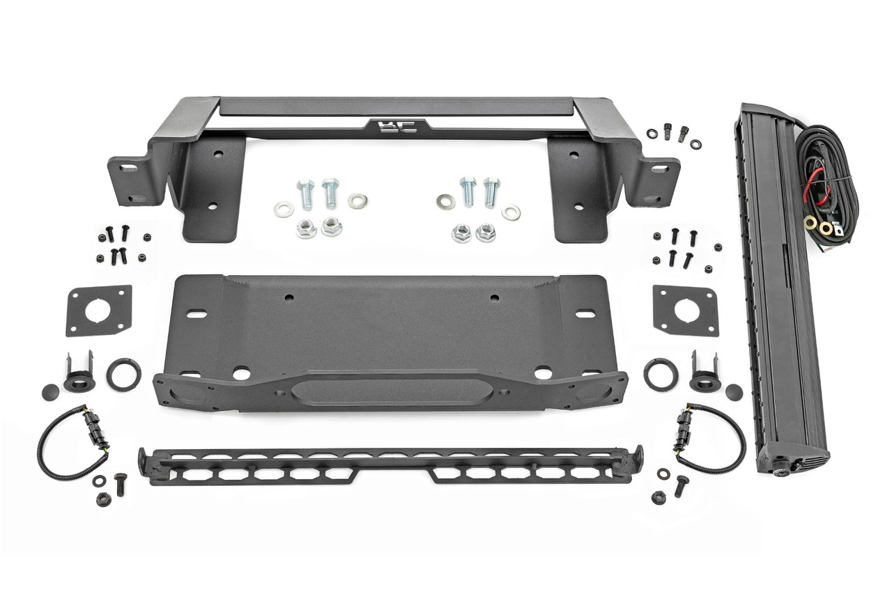 Rough Country - High Winch Mount - All Models - 20 Inch Black Single Row LED - Ford Bronco (21-25) - 51067