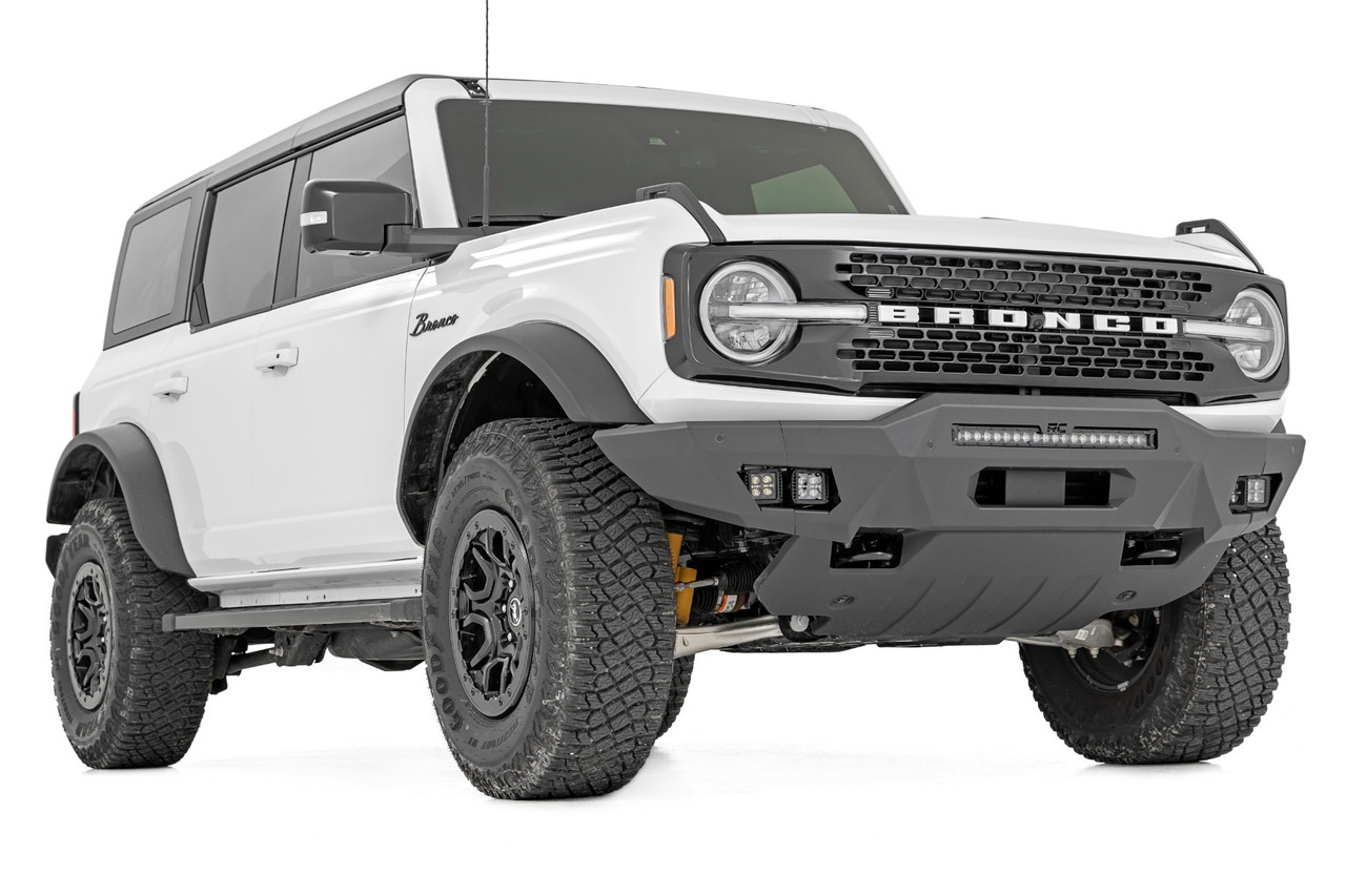 Rough Country - Front Bumper - Modular - Full Wings - Amber DRL - Ford Bronco 4WD (2021-2025) - 51075