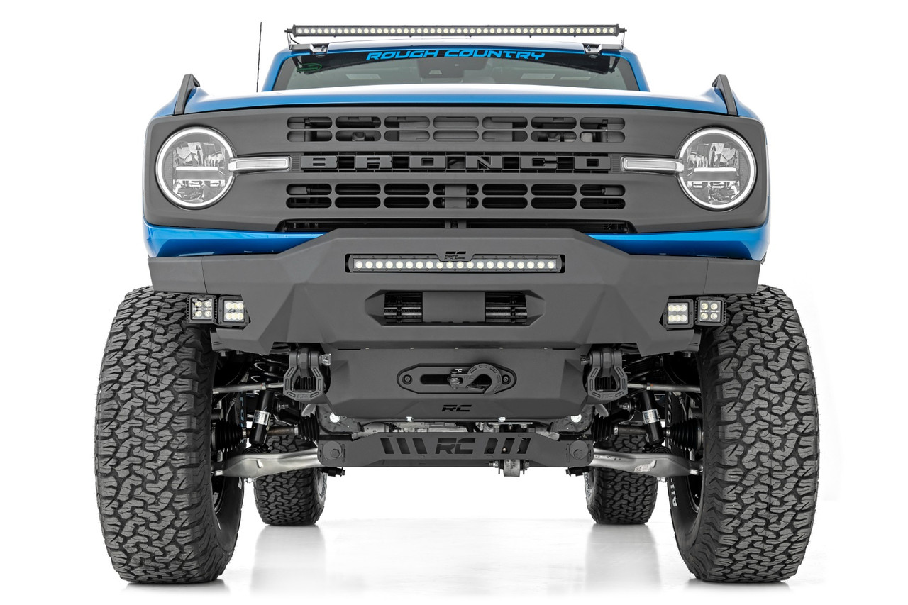 Rough Country - Front Bumper - Modular - Stubby Wings - Amber DRL - Ford Bronco 4WD (21-25) - 51079
