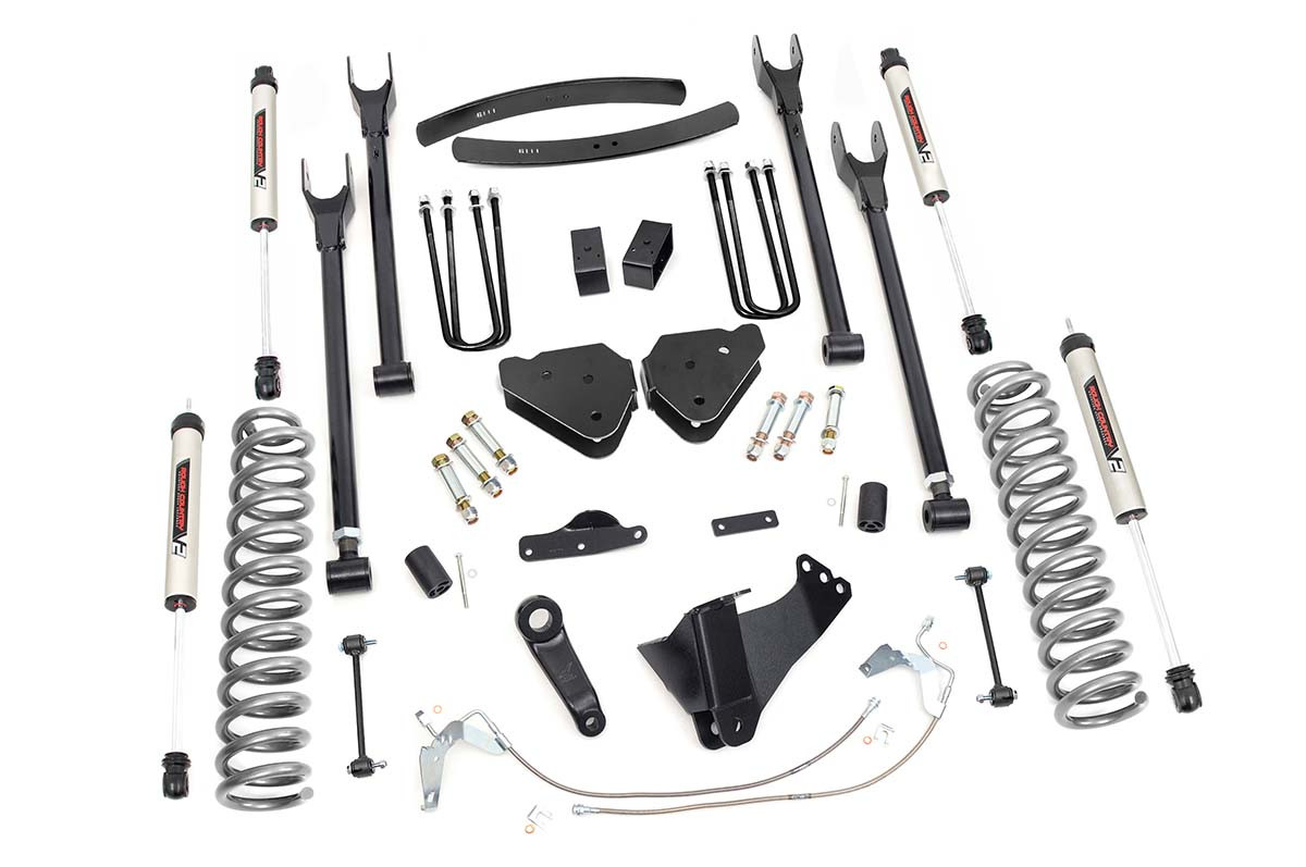 Rough Country - 6 Inch Lift Kit - Gas - 4 Link - V2 - Ford F-250/F-350 Super Duty 4WD (08-10) - 58870