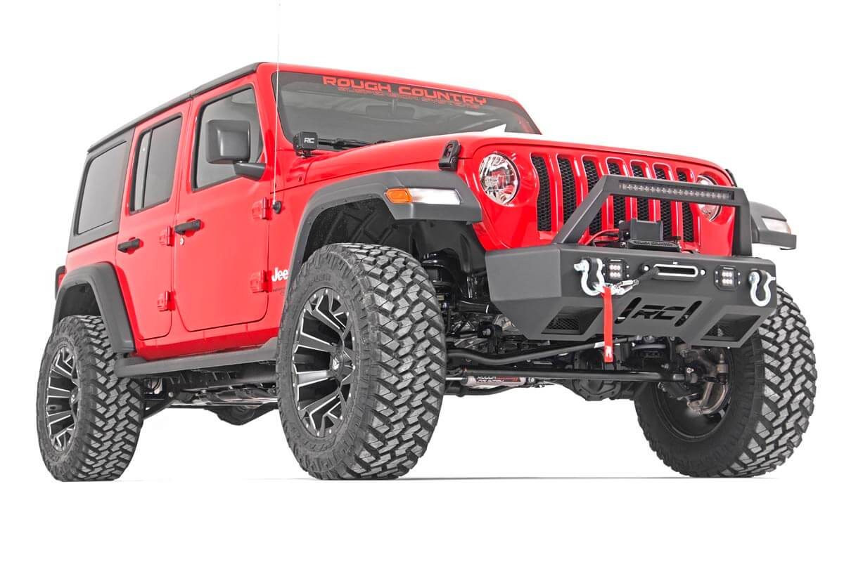 Rough Country - 3.5 Inch Lift Kit - C/A Drop - 4-Door - Jeep Wrangler Unlimited 4WD (18-23) - 66830