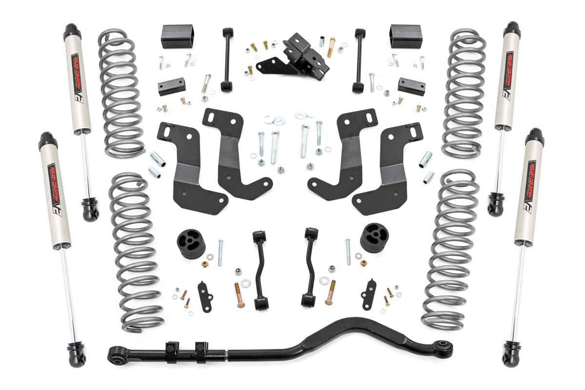 Rough Country - 3.5 Inch Lift Kit - C/A Drop - Stage 1 - V2 - Jeep Wrangler Unlimited (18-23) - 66870