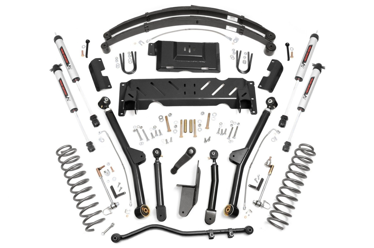 Rough Country - 4.5 Inch Lift Kit - Long Arm - RR Leaf's - V2 - Jeep Cherokee XJ 4WD (84-01) - 68670